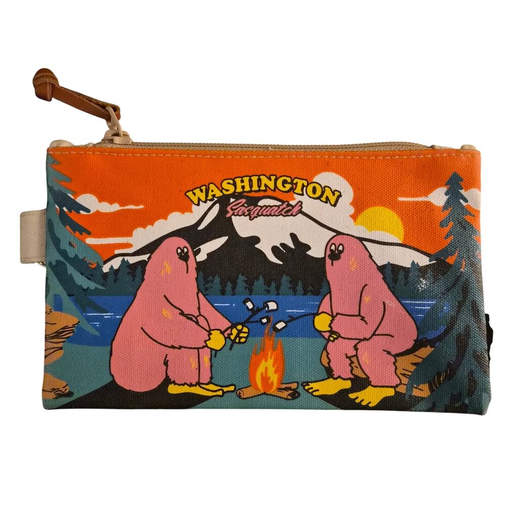 Chalo & Co Washington Sasquatch Canvas Coin Pouch Zip Wallet Gorpcore Bigfoot